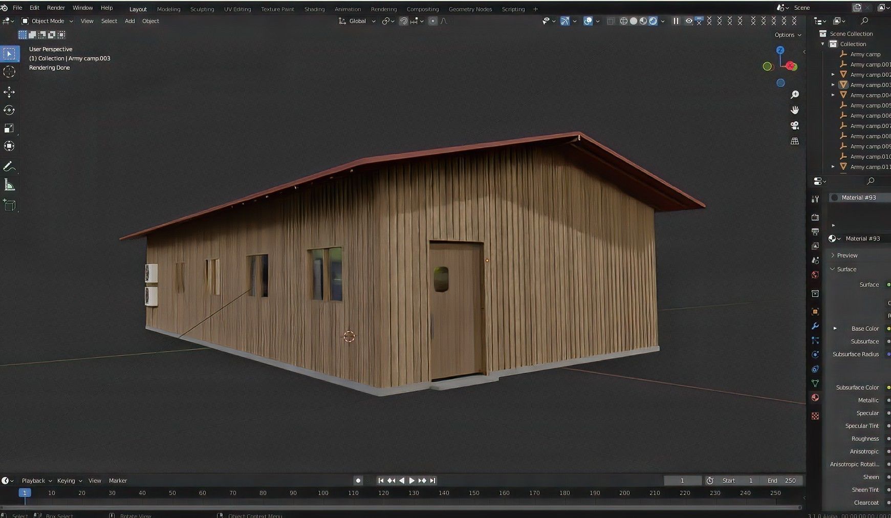 Army Barracks Low-poly 3D model_12