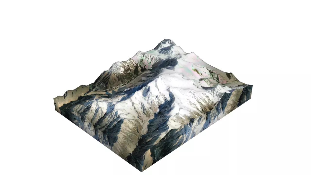 Haramosh Mountain Low-poly 3D model_0