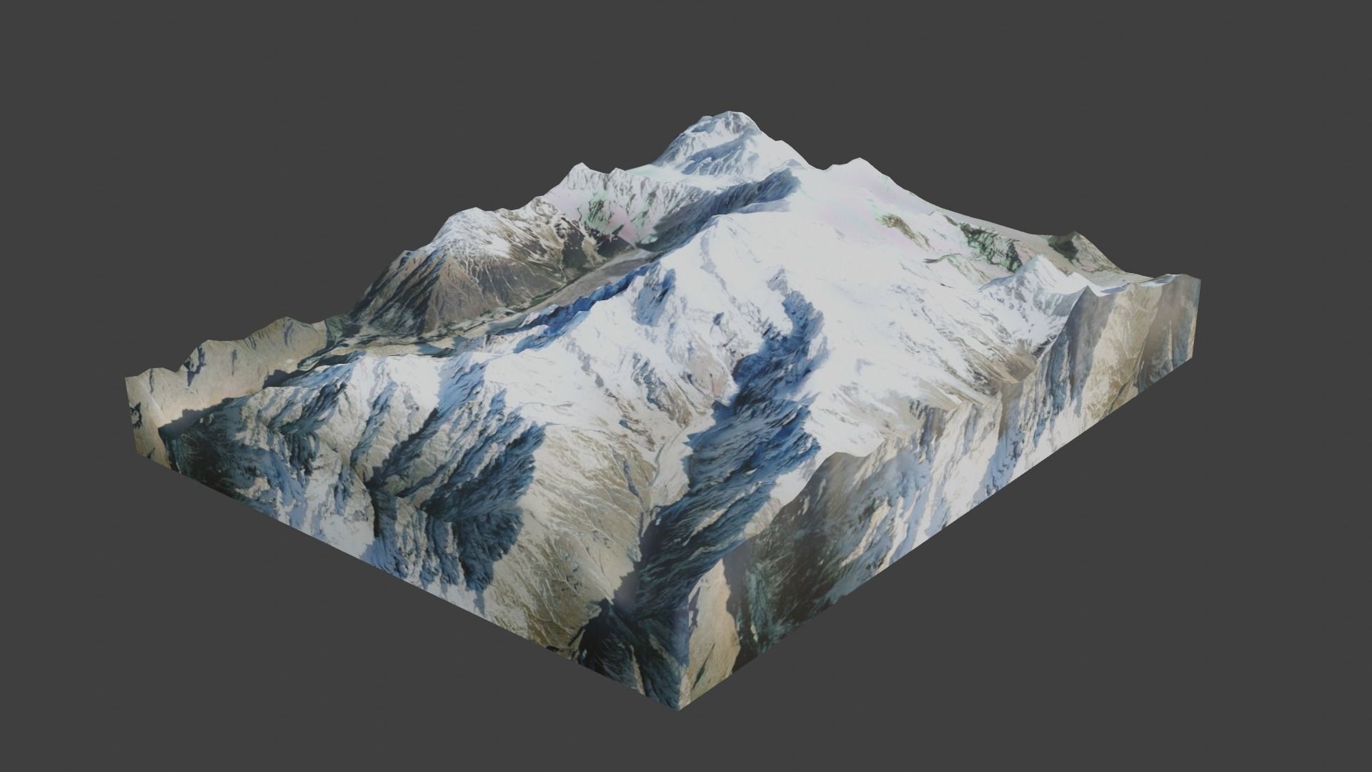 Haramosh Mountain Low-poly 3D model_1