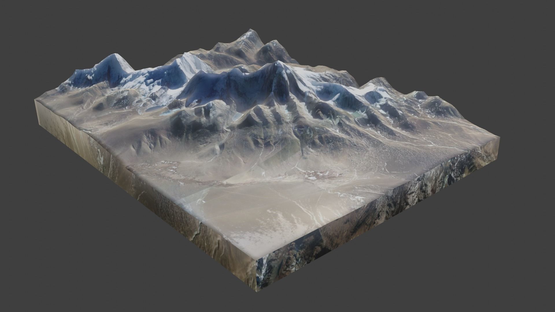 Jomolhari Mountain Low-poly 3D model_1