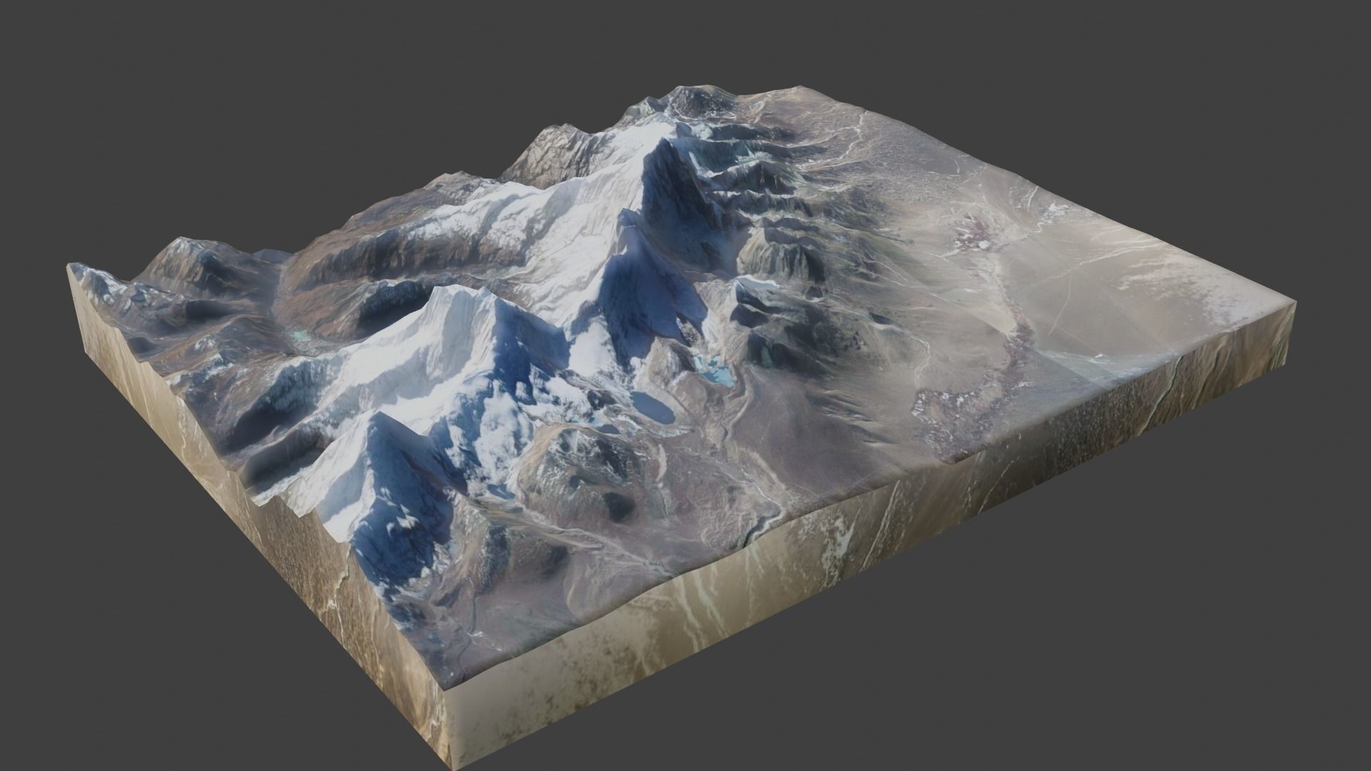 Jomolhari Mountain Low-poly 3D model_2