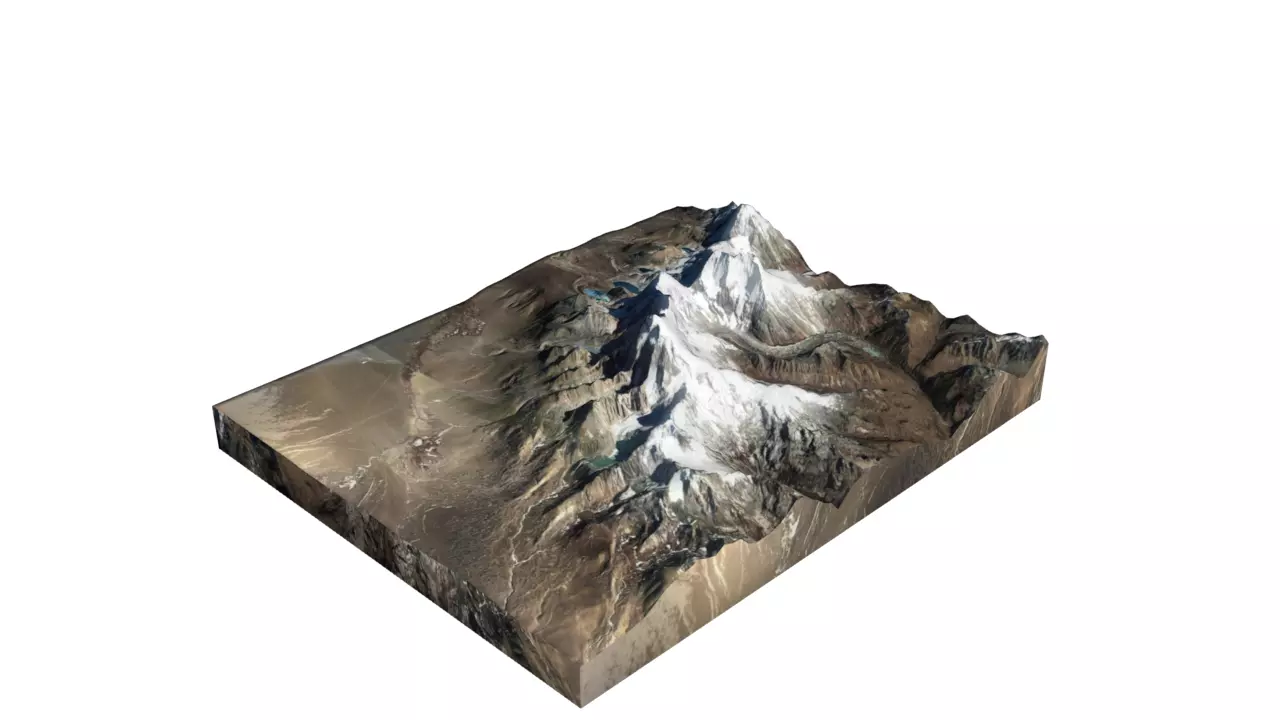Jomolhari Mountain Low-poly 3D model_0