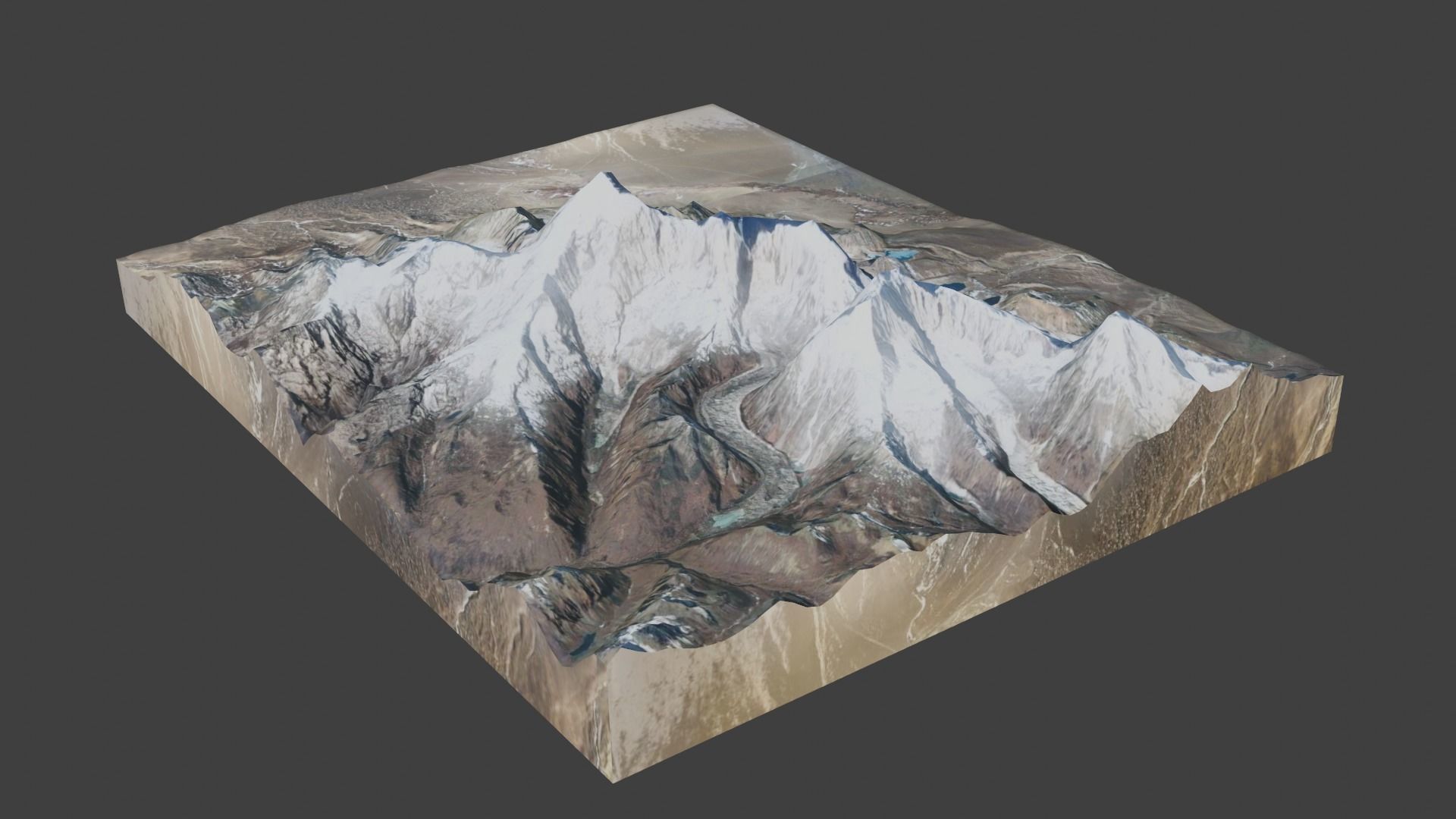 Jomolhari Mountain Low-poly 3D model_3
