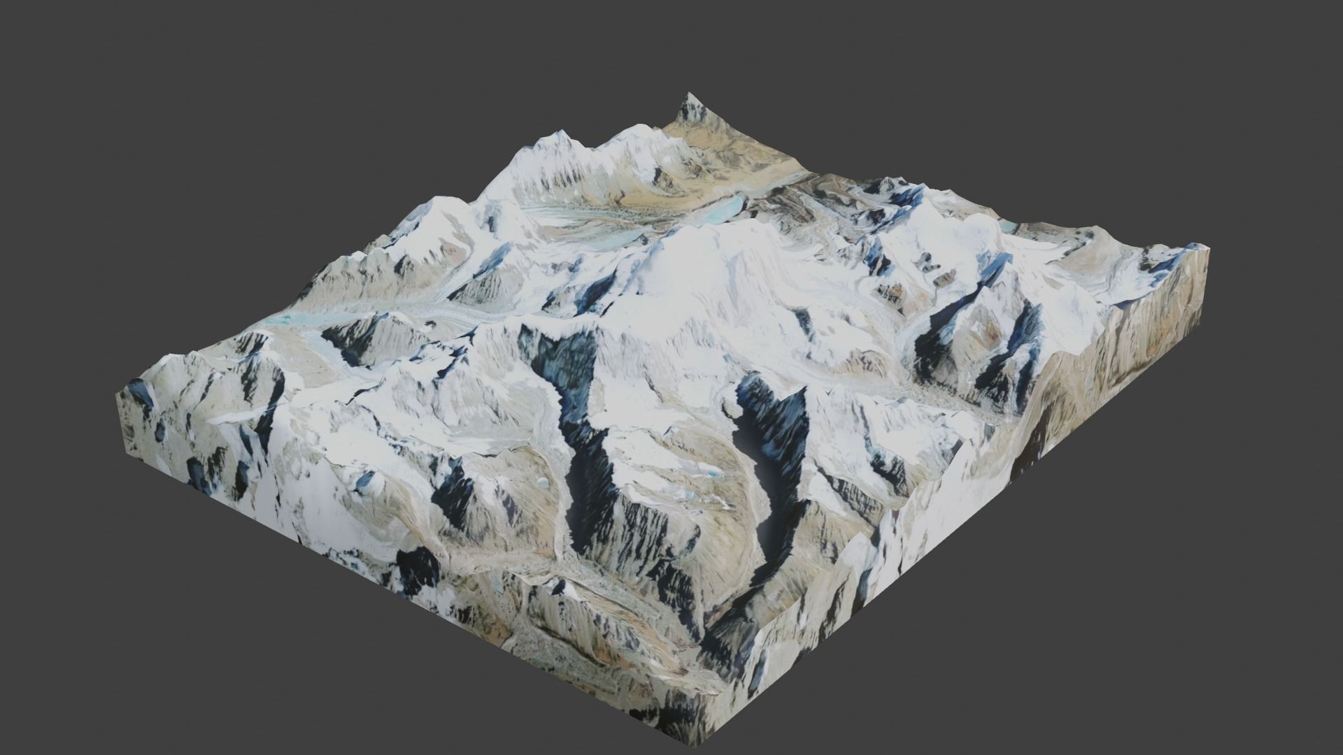 Jongsong Peak Mountain Low-poly 3D model_1