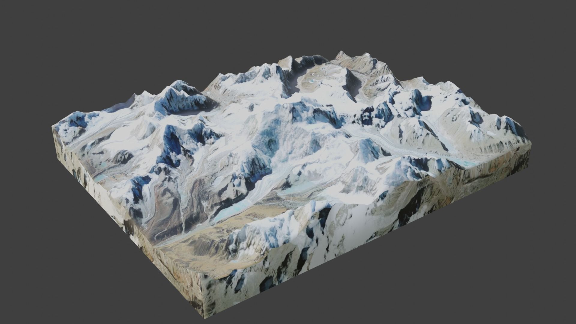 Jongsong Peak Mountain Low-poly 3D model_3