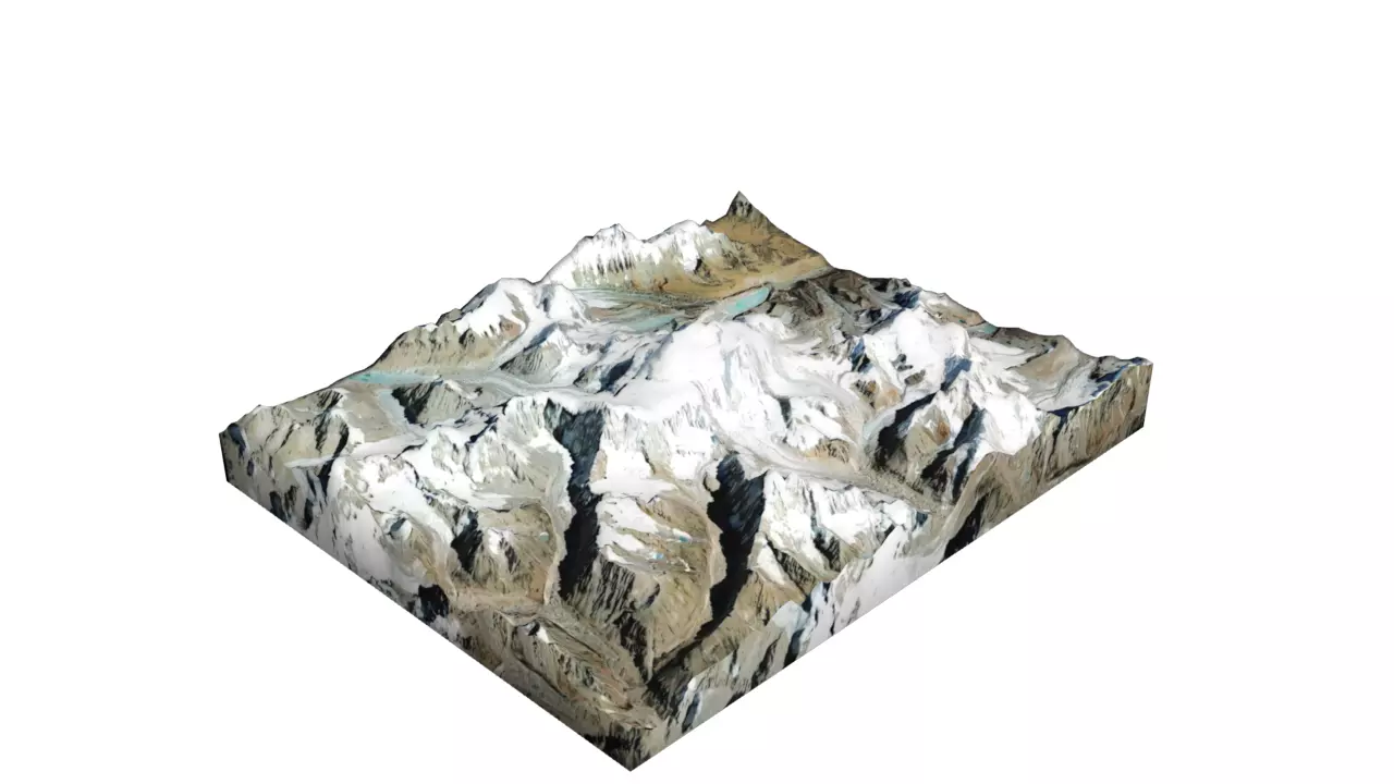 Jongsong Peak Mountain Low-poly 3D model_0