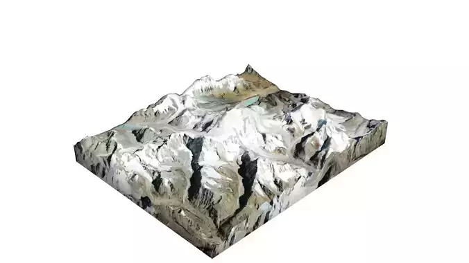 Jongsong Peak Mountain Low-poly 3D model Jongsong Peak Mountain Low-poly 3D model