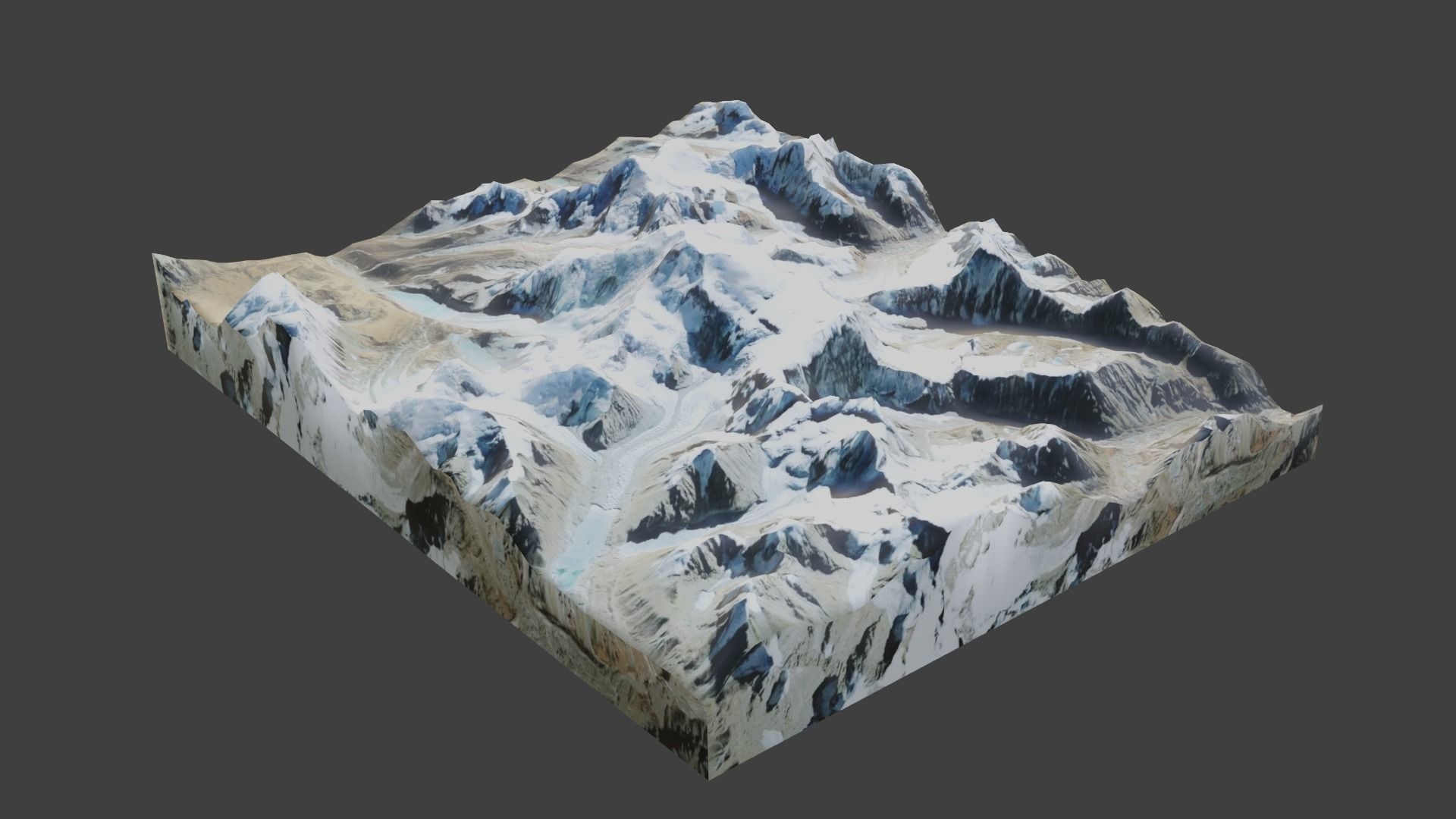 Jongsong Peak Mountain Low-poly 3D model_2