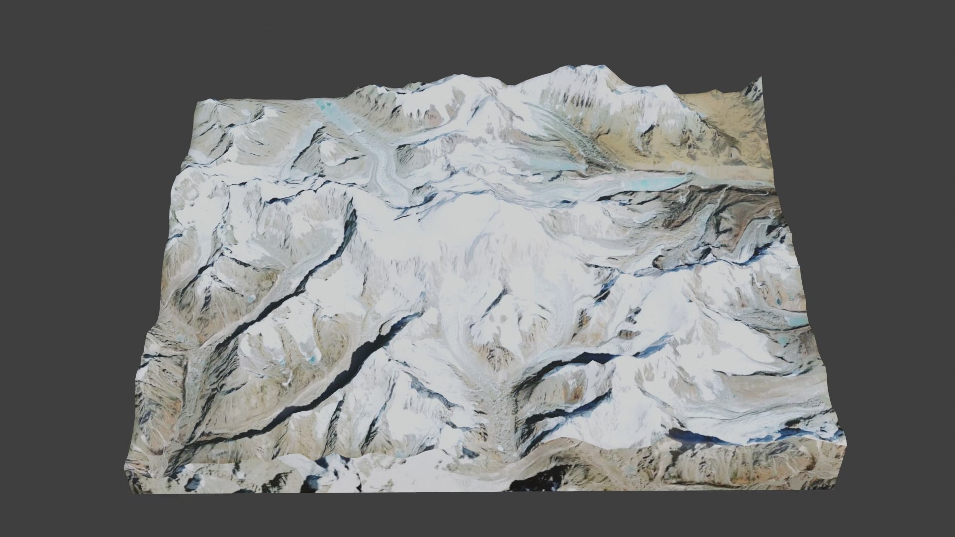 Jongsong Peak Mountain Low-poly 3D model_5