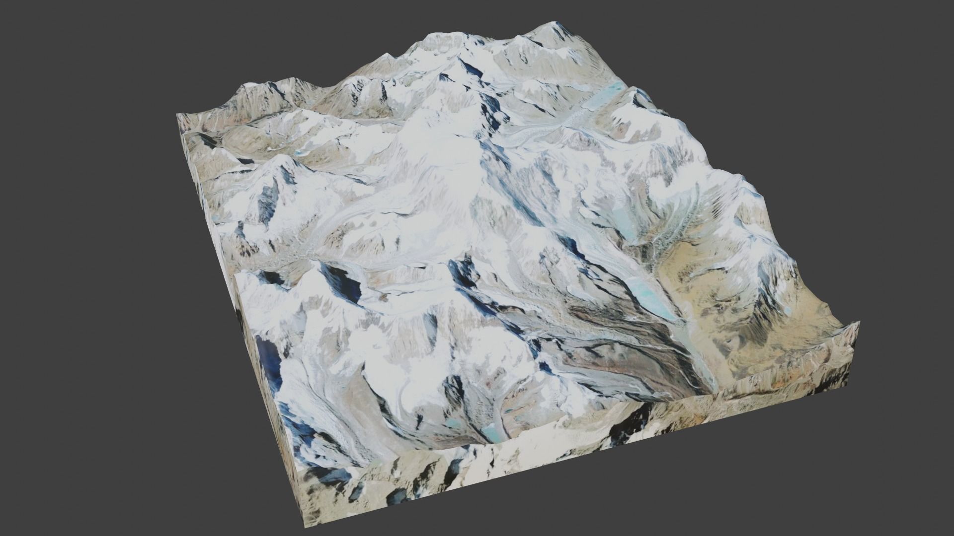 Jongsong Peak Mountain Low-poly 3D model_4