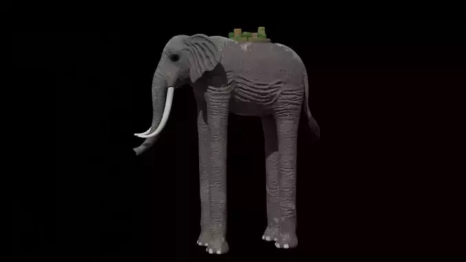 Zunesha Elephant Low-poly 3D model