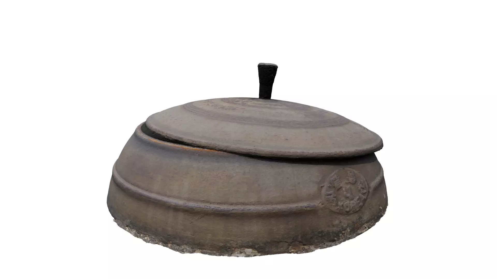 Korean Traditional Iorn Pot GamaSot 3D model_0