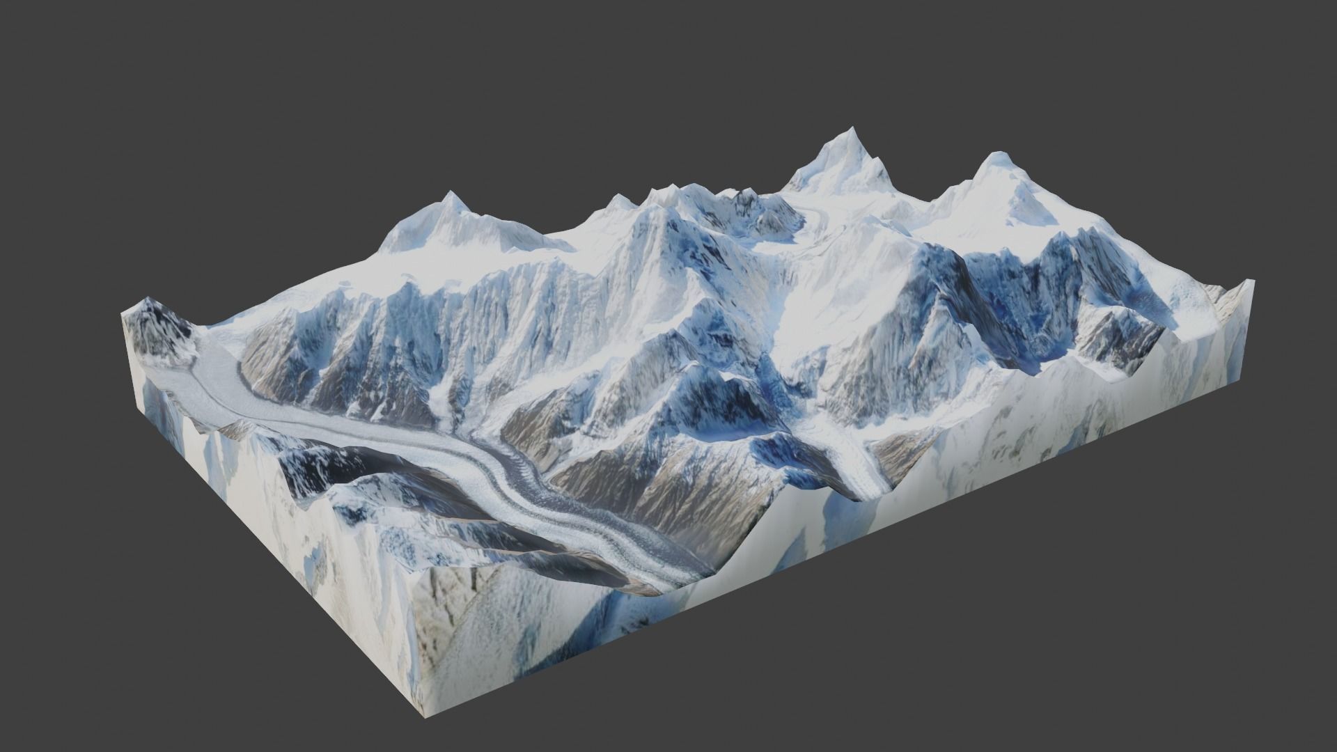 Kanjut Sar Mountain Low-poly 3D model_2