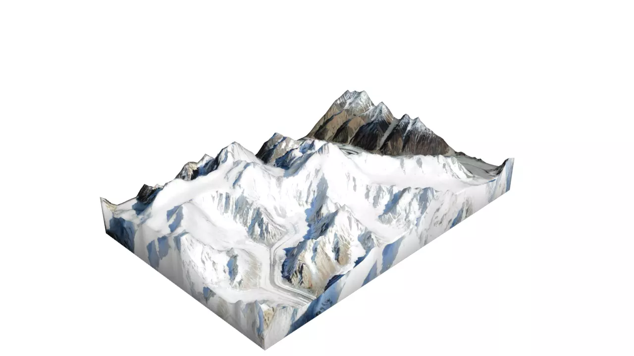 Kanjut Sar Mountain Low-poly 3D model_0