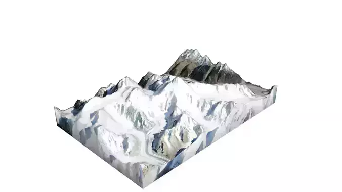 Kanjut Sar Mountain Low-poly 3D model Kanjut Sar Mountain Low-poly 3D model