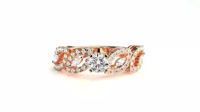 Italian High Jewelry Cocktail Ring 3dm stl renders details