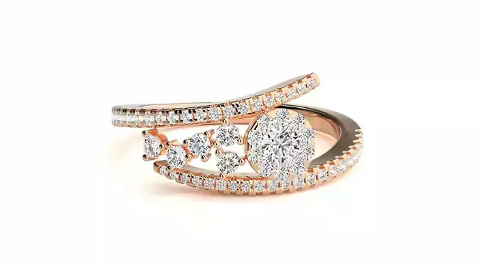 High Jewelry Cocktail Ring 3dm stl renders details