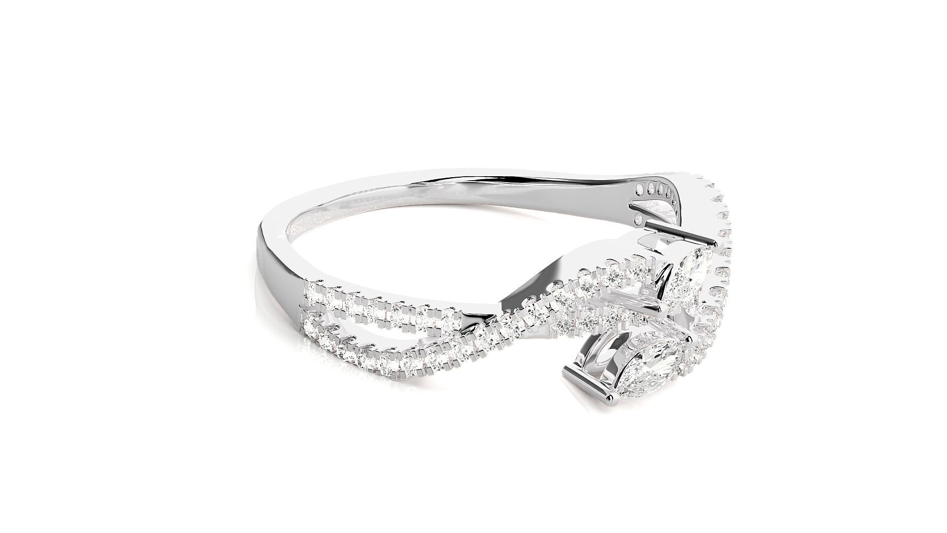 Marquise Diamonds High Jewelry Cocktail Ring 3dm stl renders 3D print model_5
