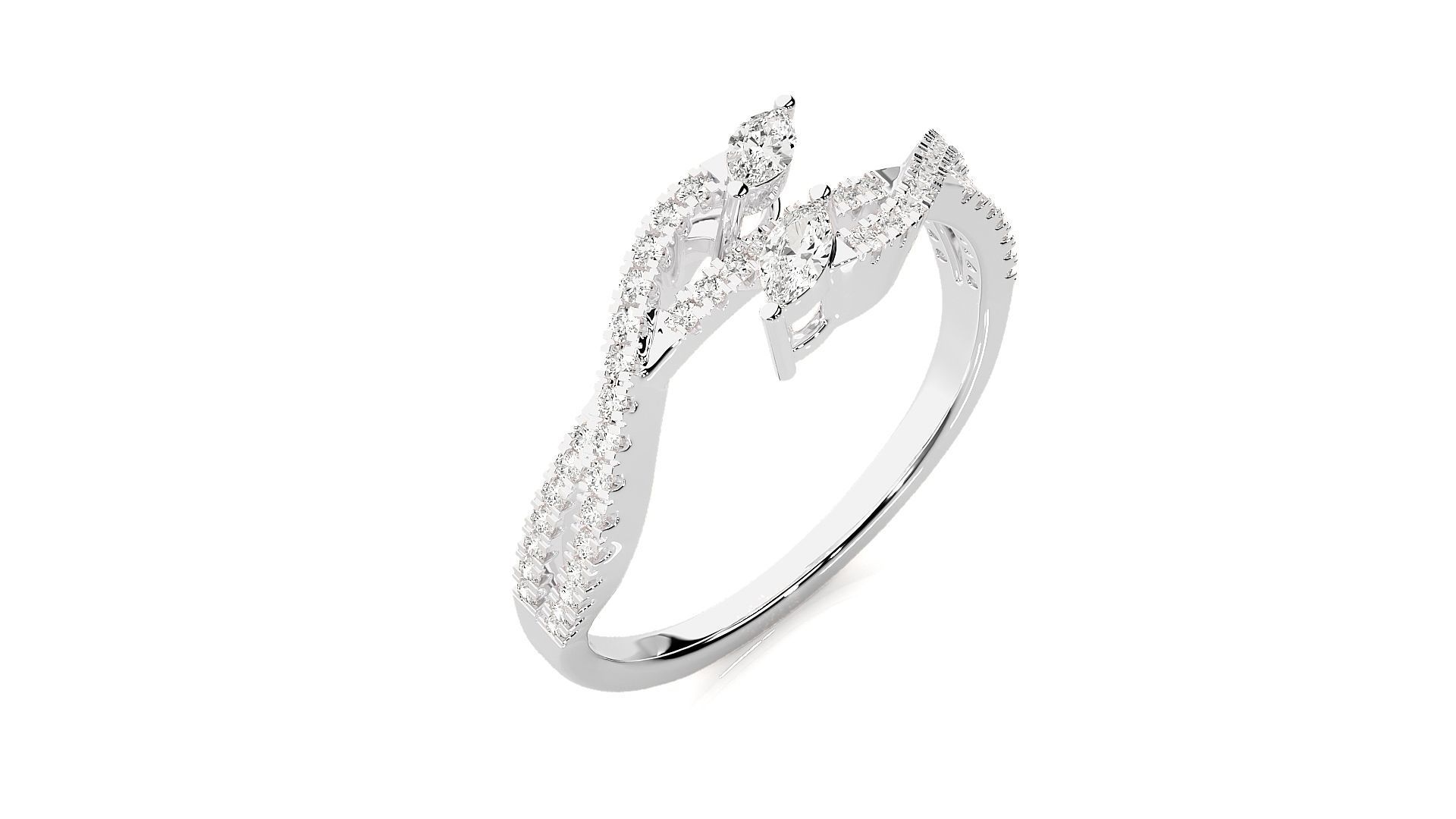 Marquise Diamonds High Jewelry Cocktail Ring 3dm stl renders 3D print model_6