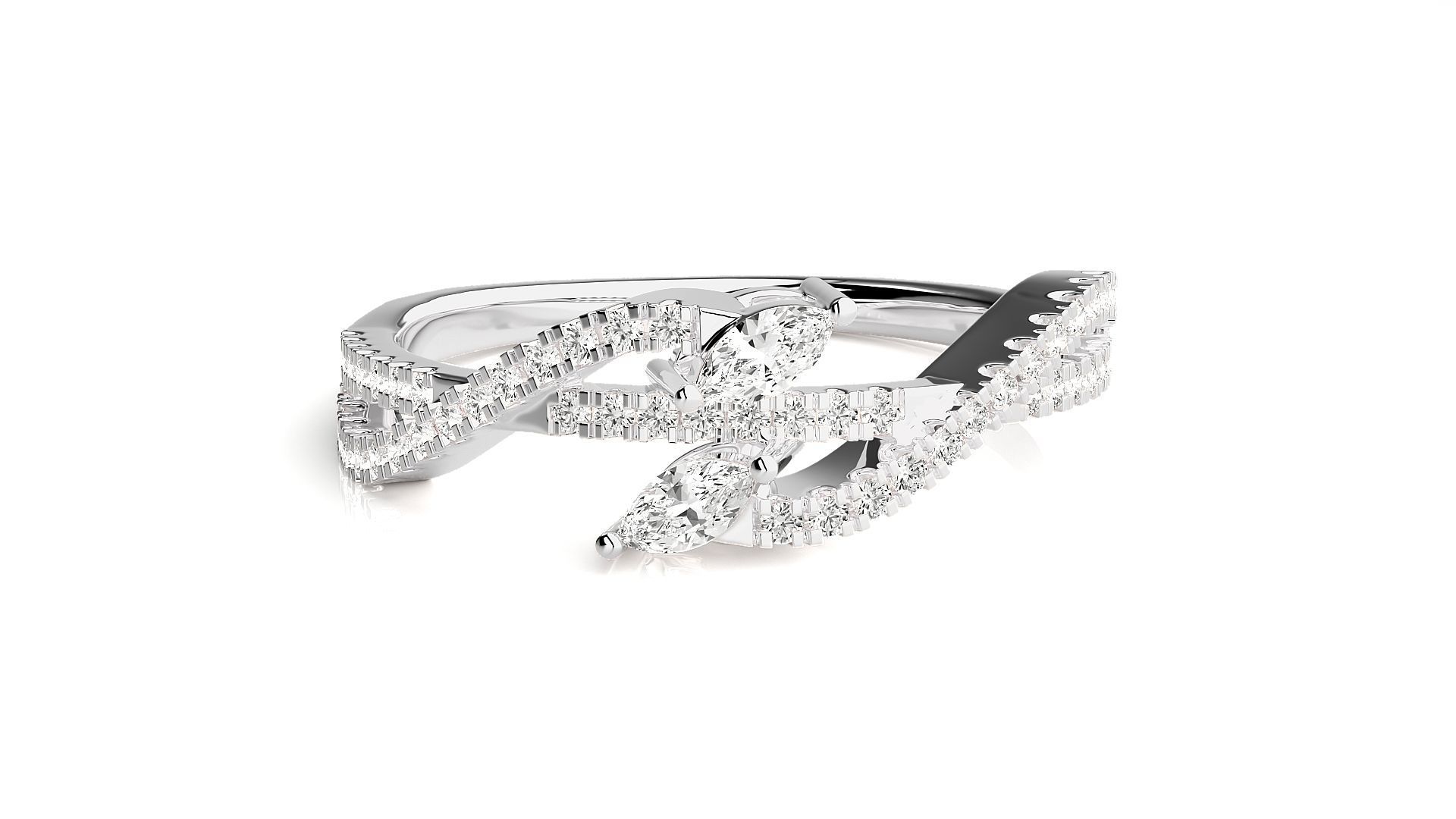 Marquise Diamonds High Jewelry Cocktail Ring 3dm stl renders 3D print model_4