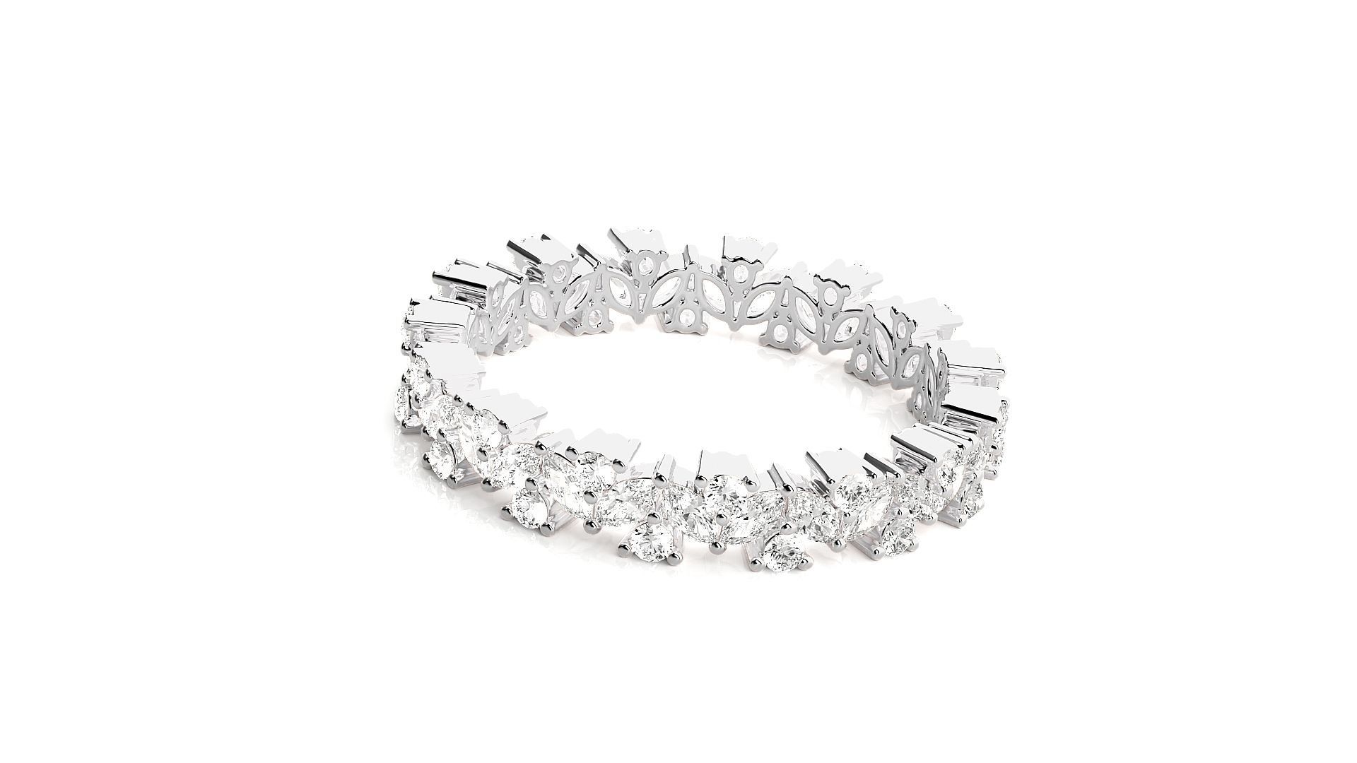 Marquise Diamonds High Jewelry Cocktail Ring 3dm stl renders 3D print model_5