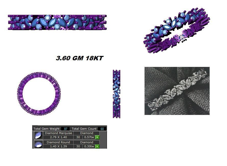 Marquise Diamonds High Jewelry Cocktail Ring 3dm stl renders 3D print model_3