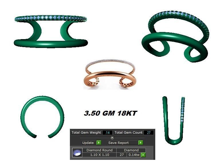 Wire Rim High Jewelry Cocktail Ring 3dm stl renders details 3D print model_3