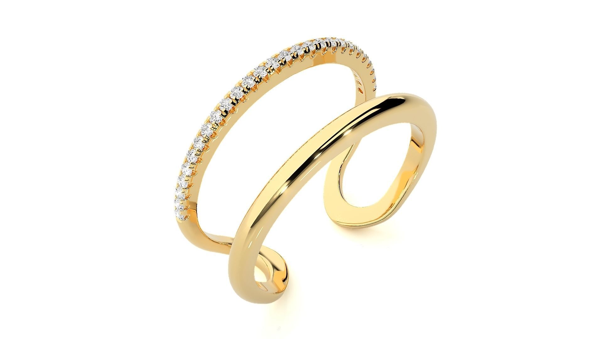 Wire Rim High Jewelry Cocktail Ring 3dm stl renders details 3D print model_9