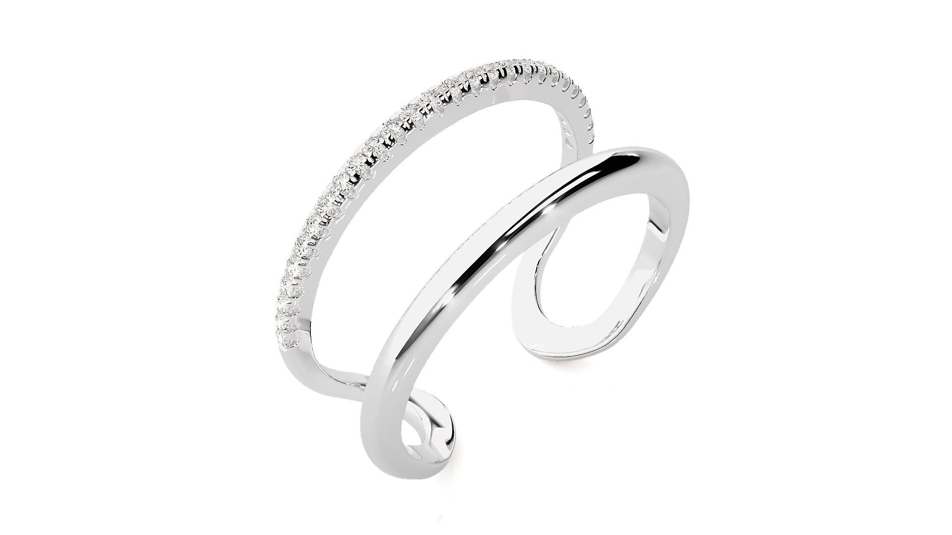 Wire Rim High Jewelry Cocktail Ring 3dm stl renders details 3D print model_6