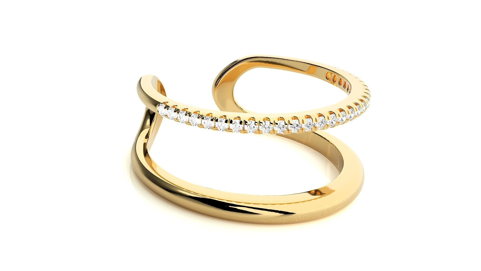 Wire Rim High Jewelry Cocktail Ring 3dm stl renders details 3D print model_8