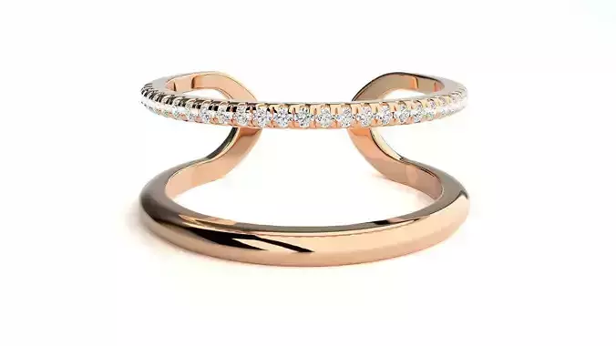 Wire Rim High Jewelry Cocktail Ring 3dm stl renders details 3D print model
