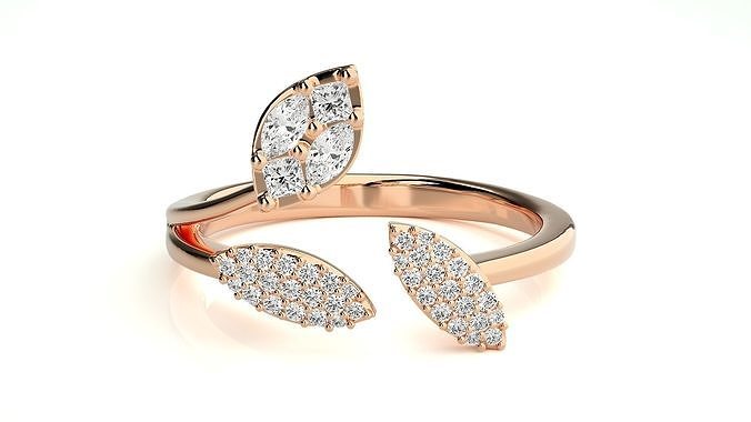 Italian High Jewelry Cocktail Ring 3dm stl renders details 3D print model