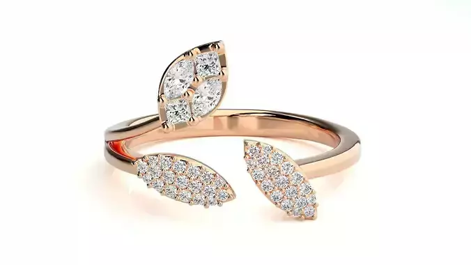 Italian High Jewelry Cocktail Ring 3dm stl renders details