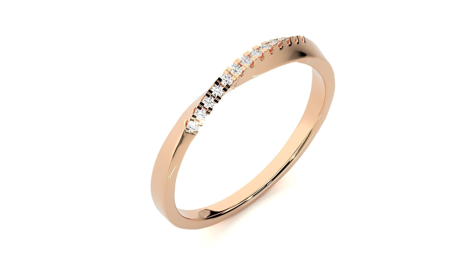 Diamond Band High Jewelry Cocktail Ring 3dm stl renders details 3D print model_2