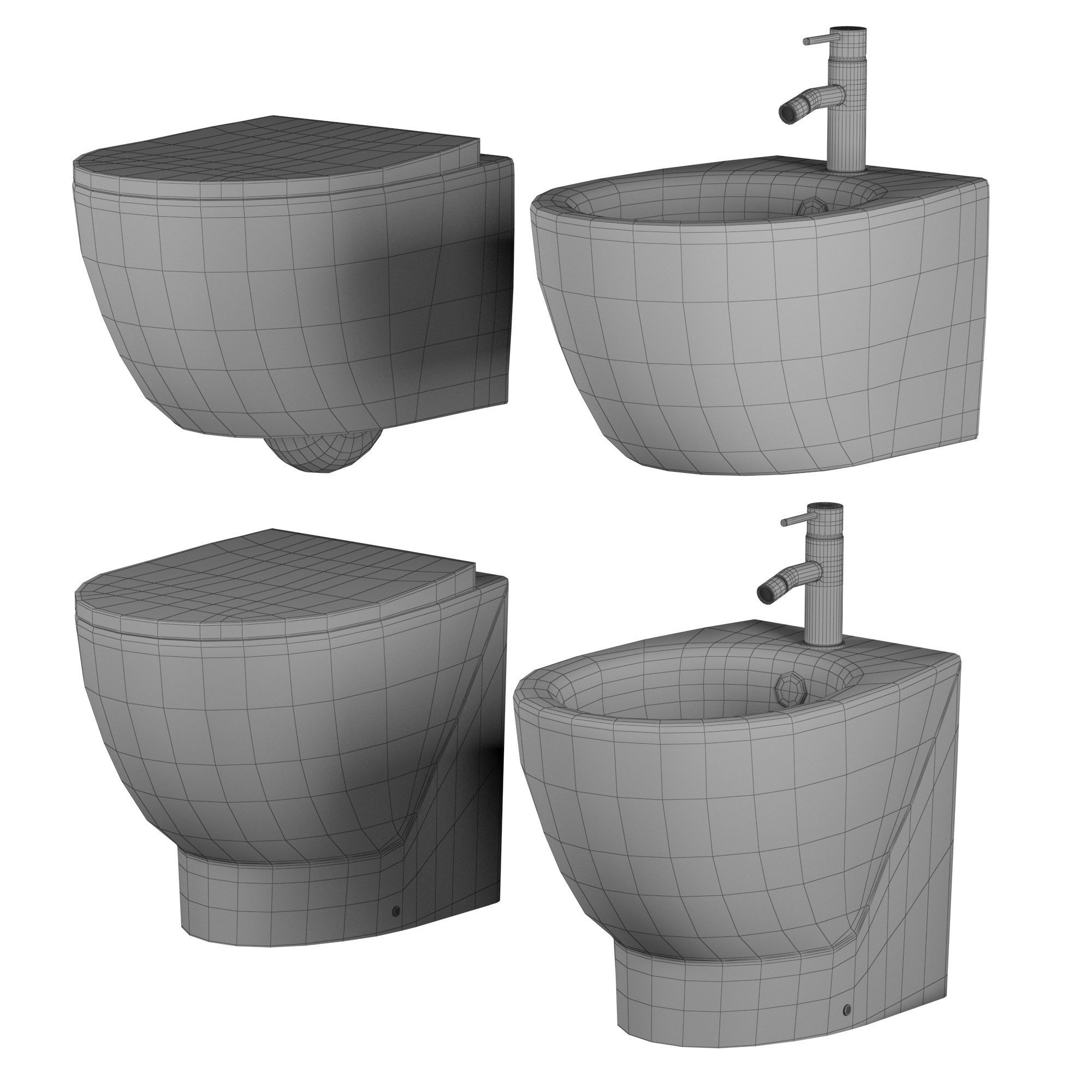 Toilets and Bidets Catalano Italy set 3D model CGTrader