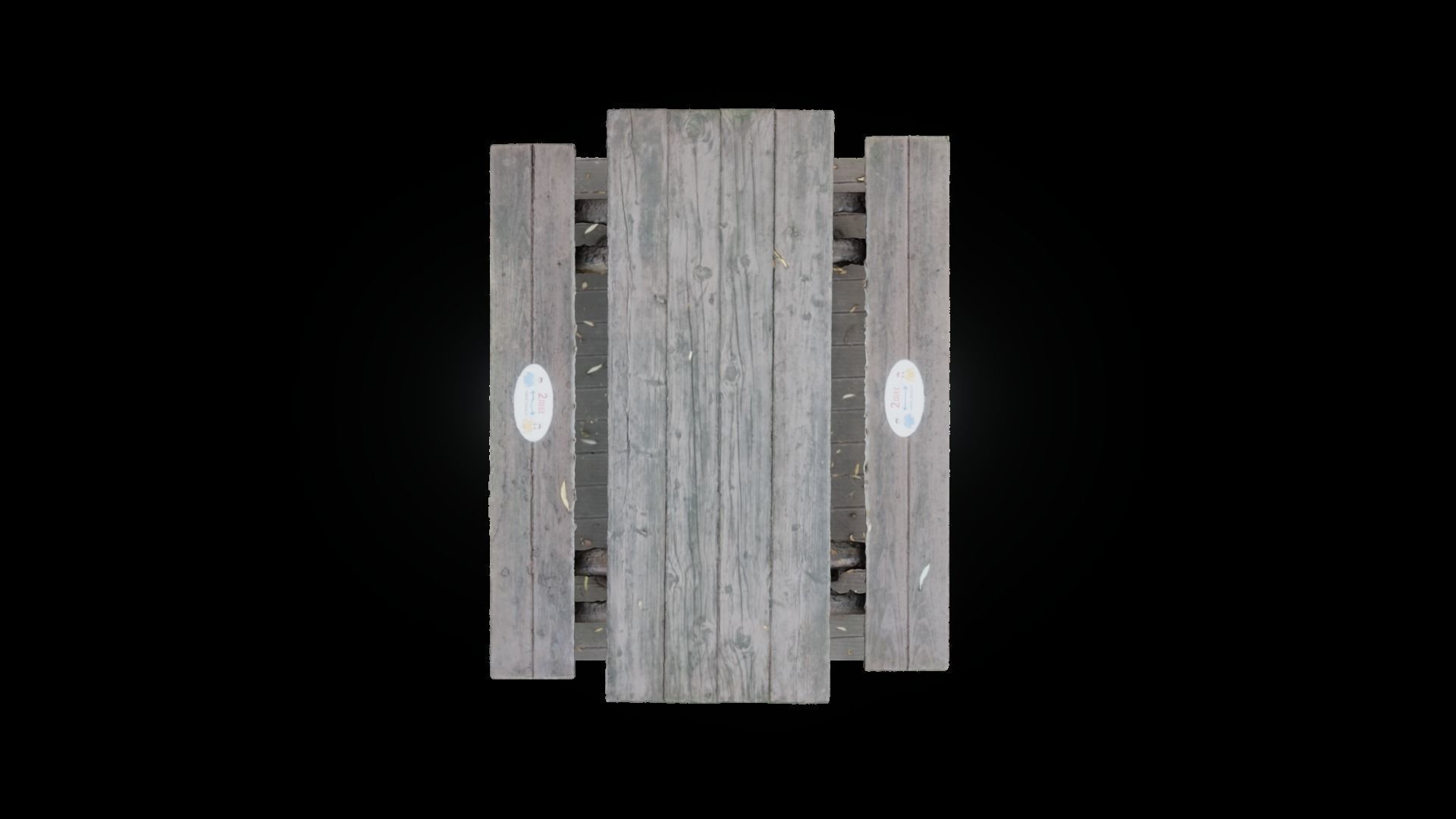 Korean Picnic Wooden Table and Chair 3D model_1