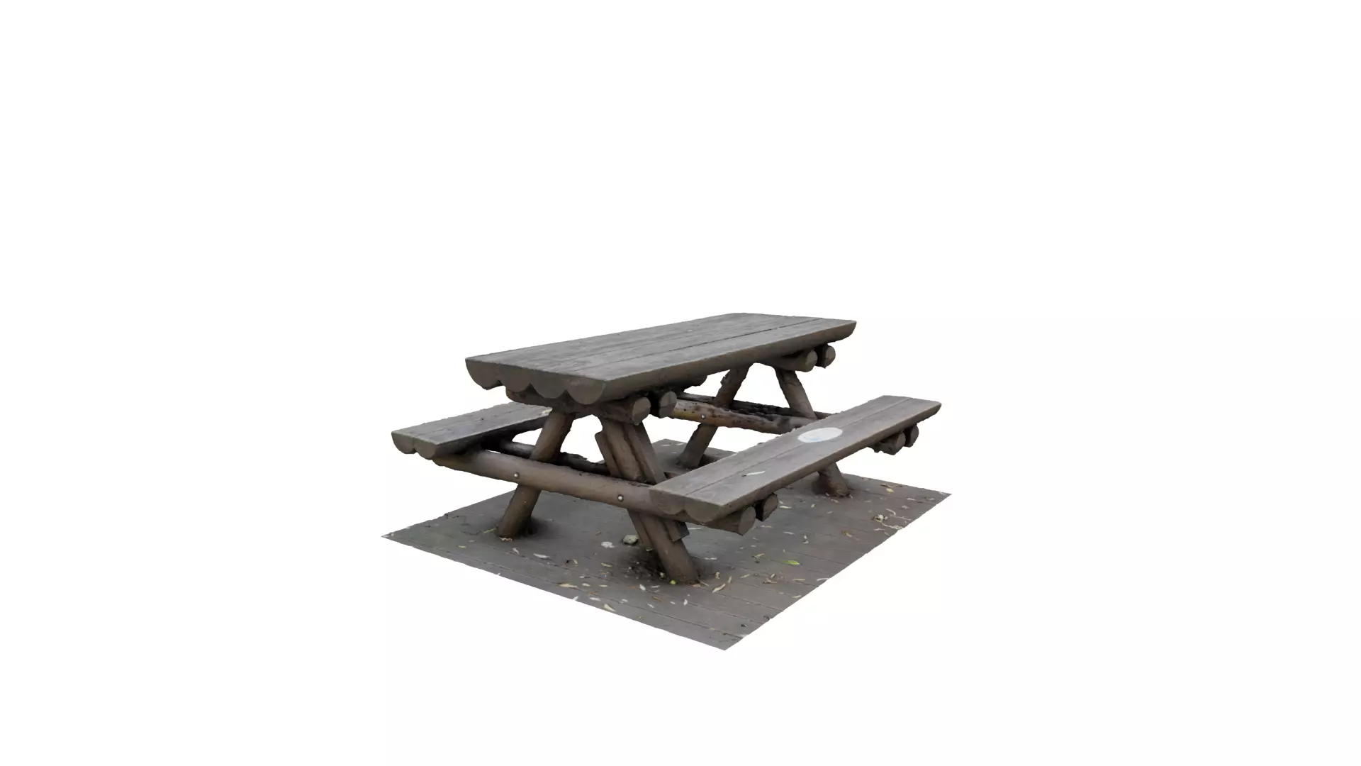 Korean Picnic Wooden Table and Chair 3D model_0