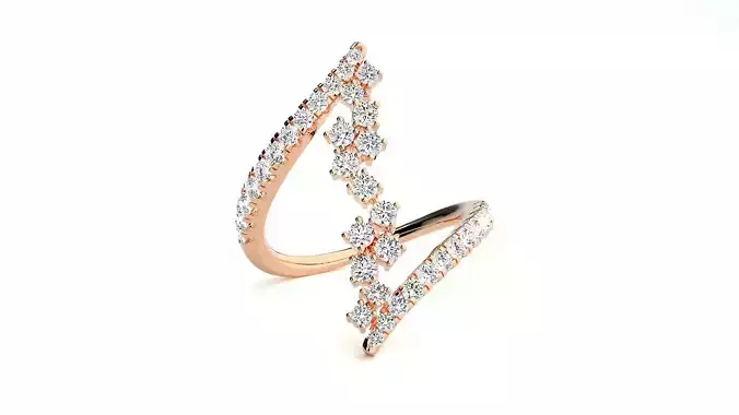 High Jewelry Cocktail Ring 3dm stl renders details