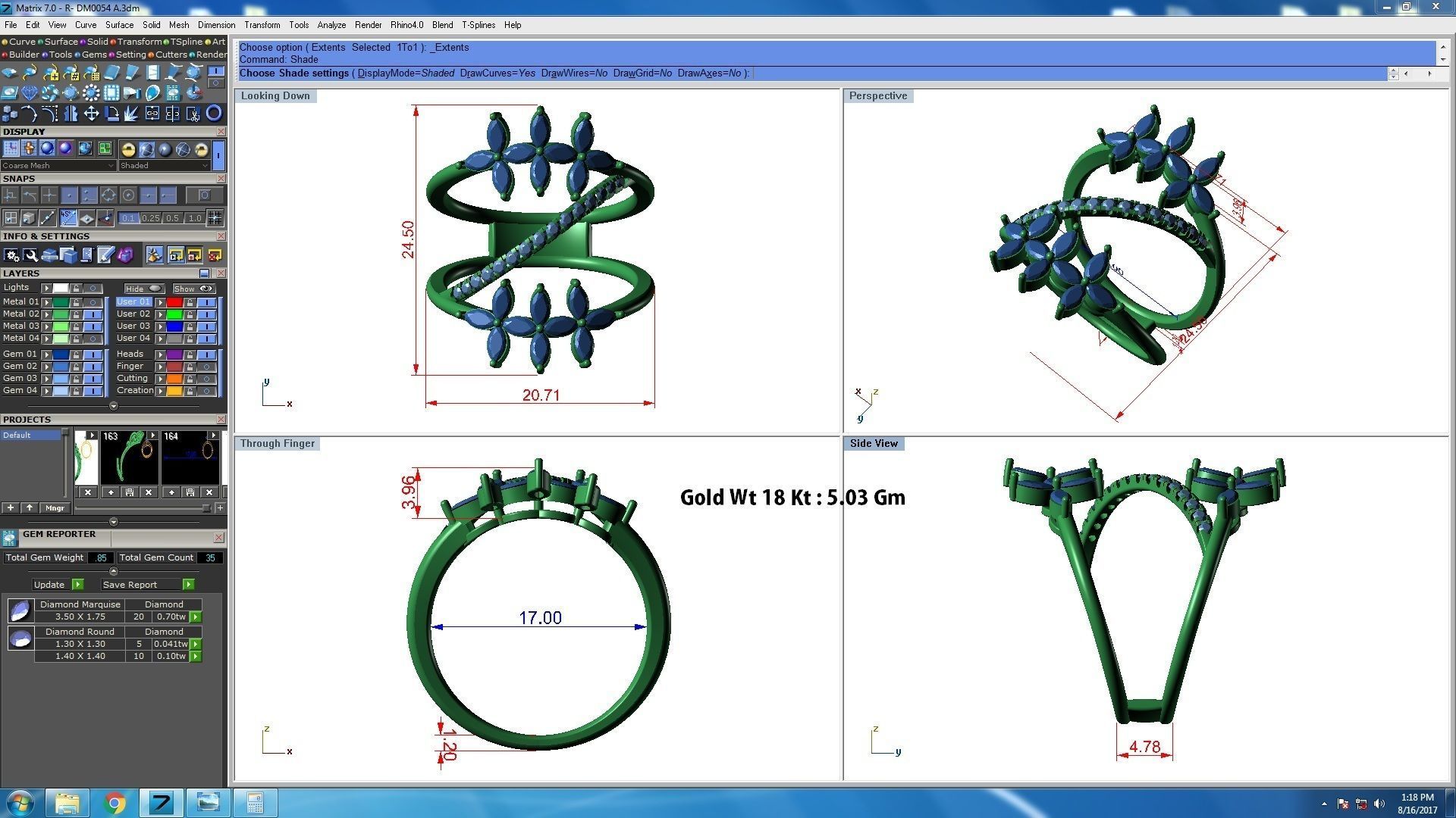 Marquise Diamonds High Jewelry Cocktail Ring 3dm stl renders 3D print model_3