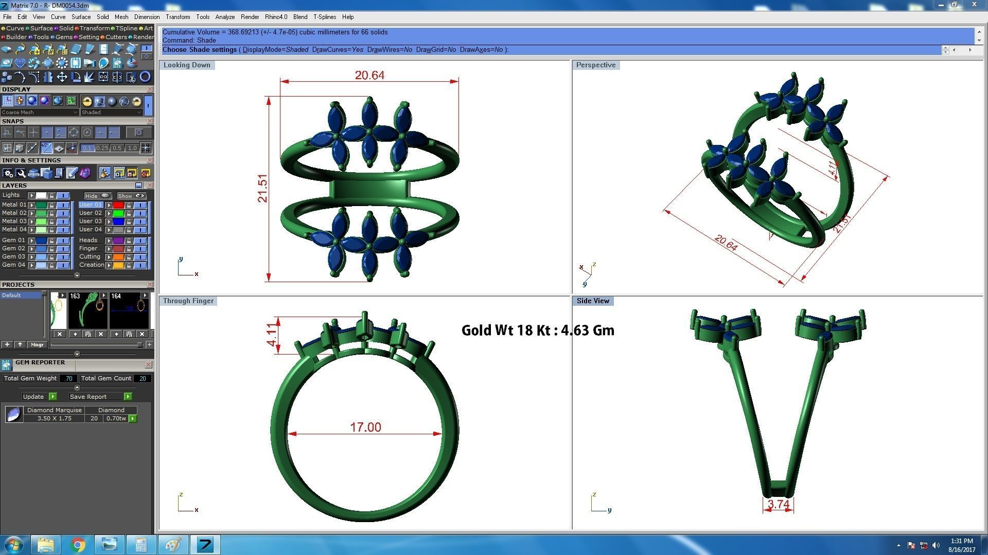 Marquise Diamonds High Jewelry Cocktail Ring 3dm stl renders 3D print model_3