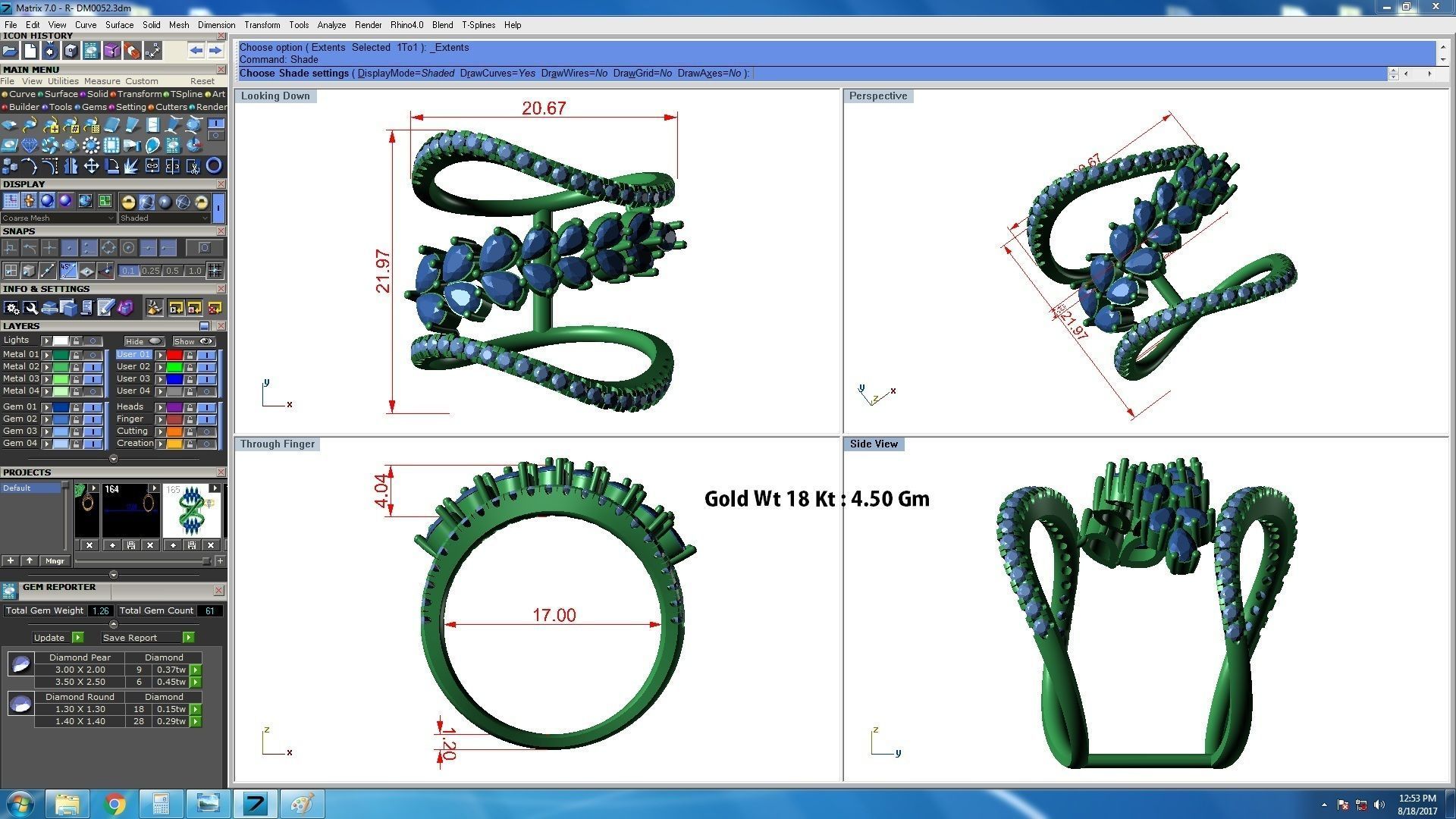 Marquise Diamonds High Jewelry Cocktail Ring 3dm stl renders 3D print model_3