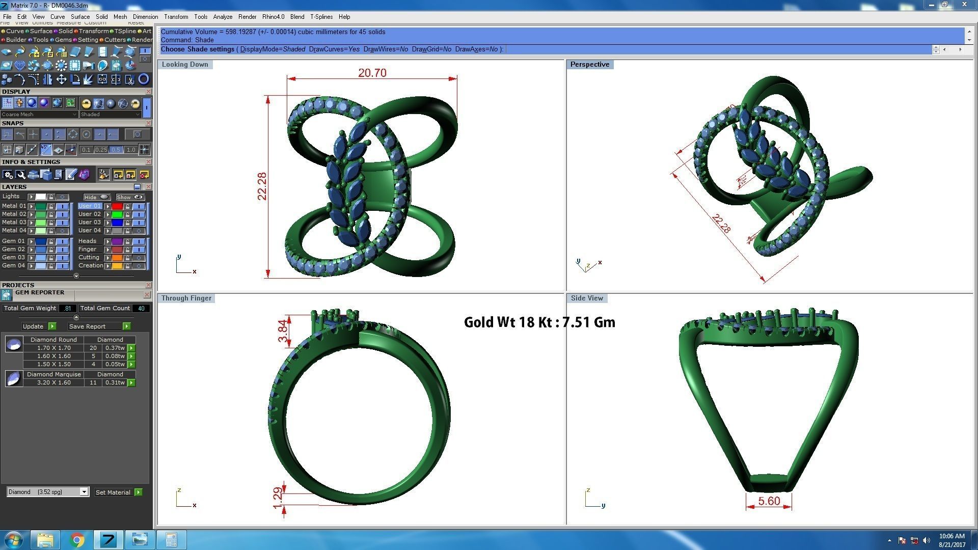 Marquise Diamonds High Jewelry Cocktail Ring 3dm stl renders 3D print model_3