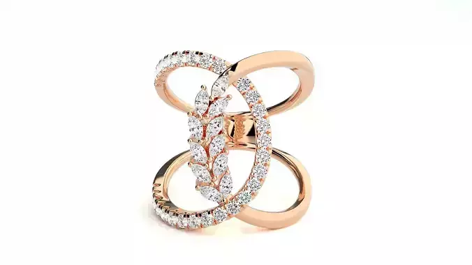  Marquise Diamonds High Jewelry Cocktail Ring 3dm stl renders 3D print model