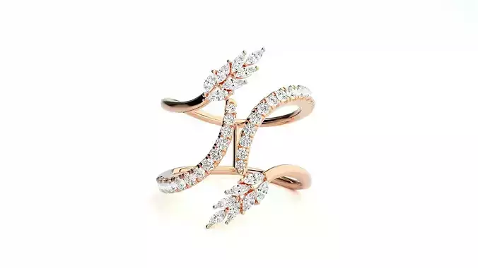  Marquise Diamonds High Jewelry Cocktail Ring 3dm stl renders 3D print model