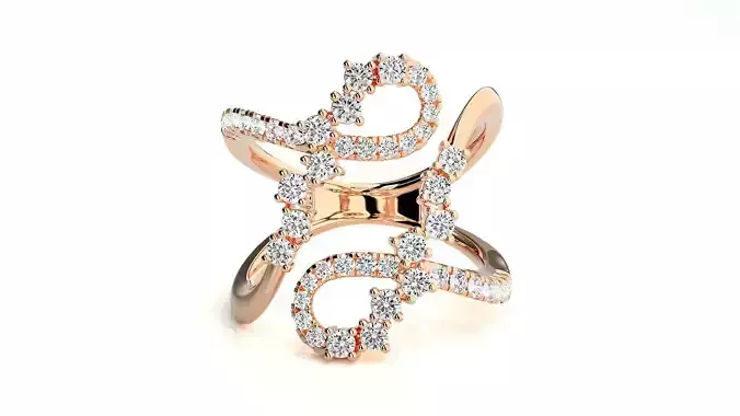 High Jewelry Cocktail Ring 3dm stl renders details