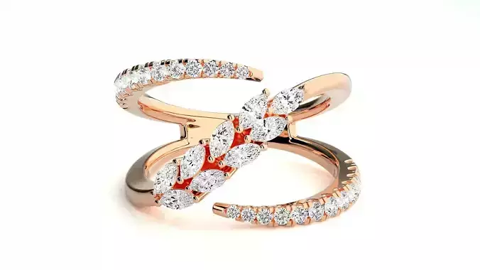  Marquise Diamonds High Jewelry Cocktail Ring 3dm stl renders 3D print model