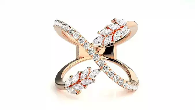  Marquise Diamonds High Jewelry Cocktail Ring 3dm stl renders 3D print model