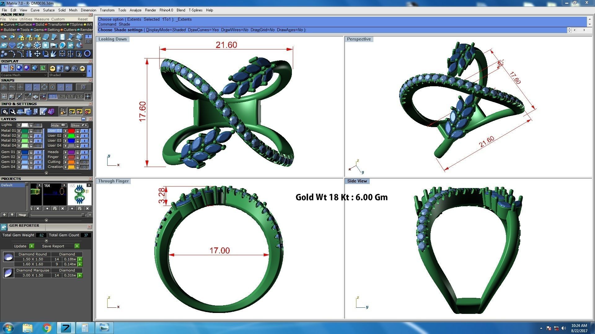 Marquise Diamonds High Jewelry Cocktail Ring 3dm stl renders 3D print model_4