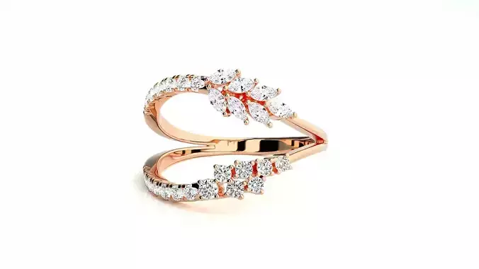  Marquise Diamonds High Jewelry Cocktail Ring 3dm stl renders 3D print model