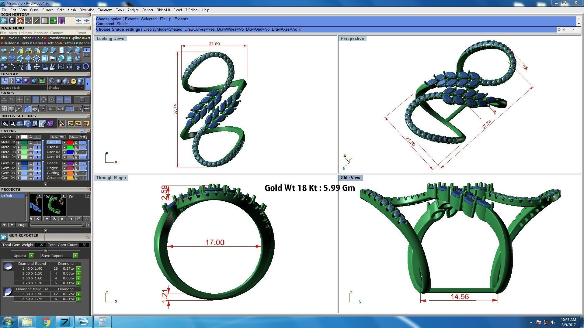Marquise Diamonds High Jewelry Cocktail Ring 3dm stl renders 3D print model_4